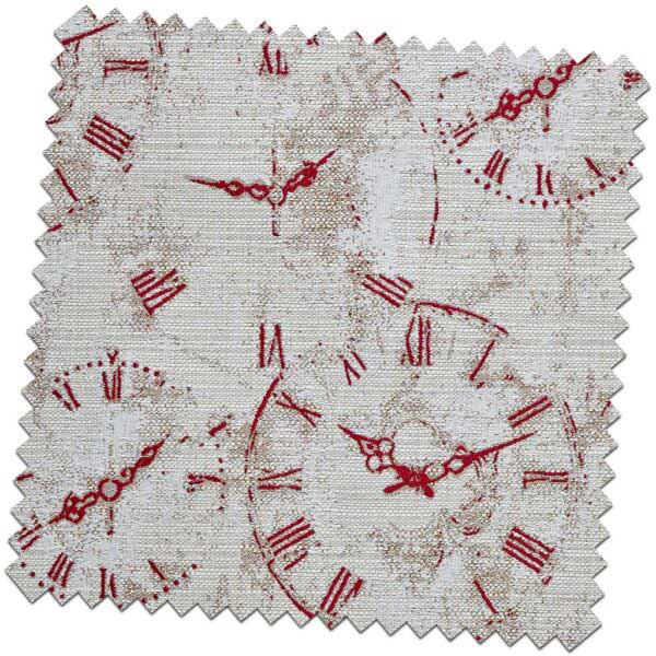 Bill-Beaumont-Whimsical-Clocks-Cherry-Fabric-for-made-to-measure-Roman-Blinds-600x600