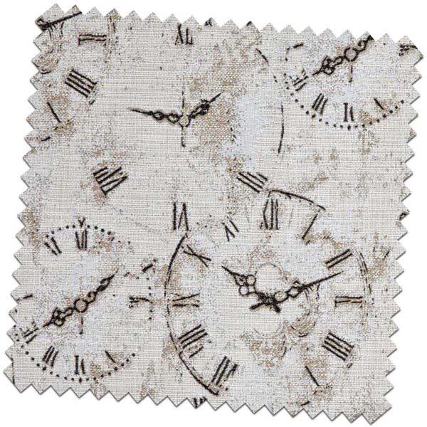 Bill-Beaumont-Whimsical-Clocks-Jet-Fabric-for-made-to-measure-Roman-Blinds-600x600
