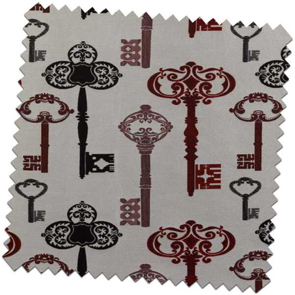 Bill-Beaumont-Whimsical-Keys-Ruby-Fabric-for-made-to-measure-Roman-Blinds-600x600